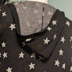 Star hooded open cardigan